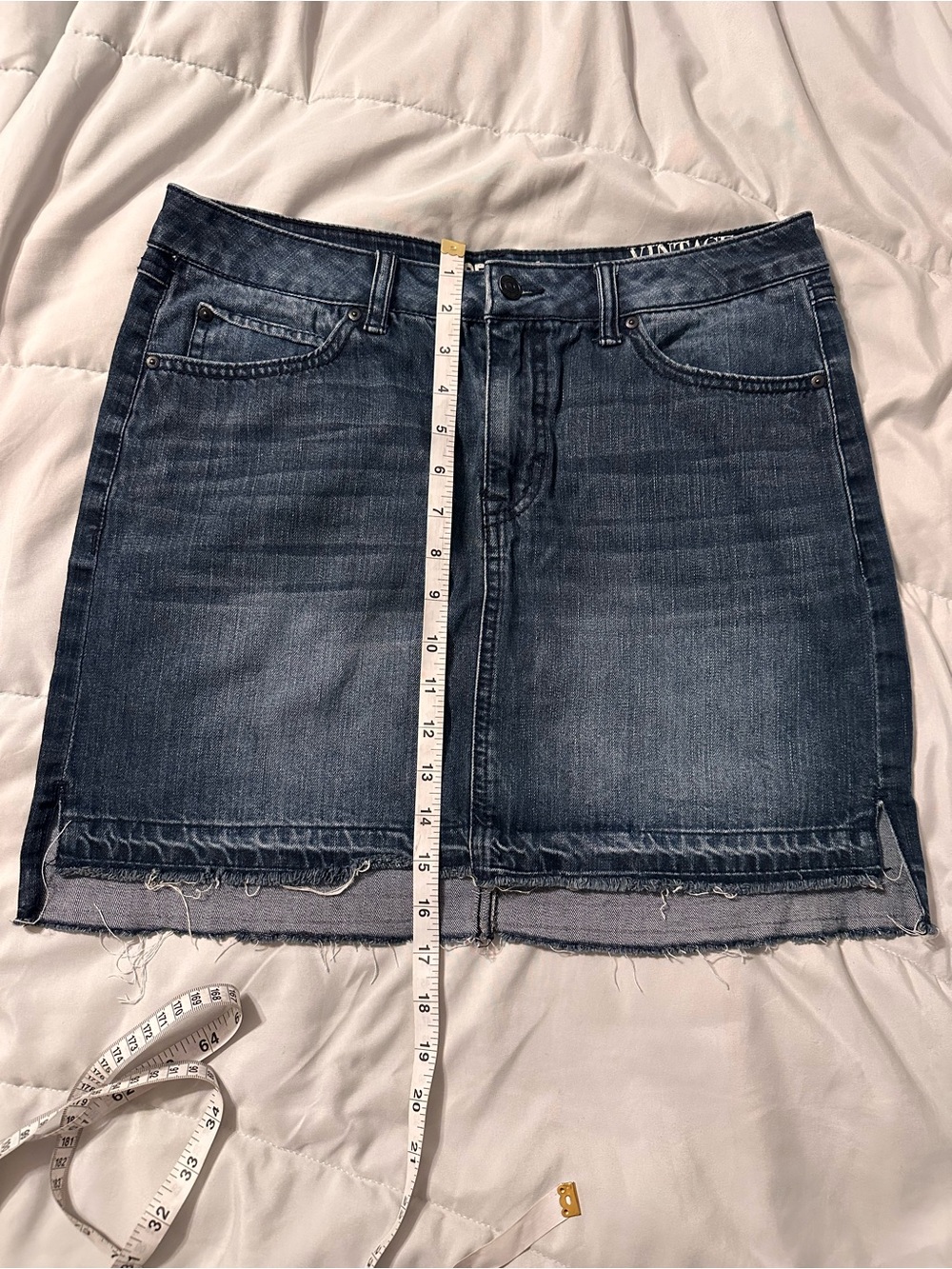 Rewash Dark Blue Washed Denim Mini Skirt - Picture 4 of 5